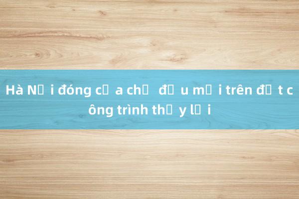 Hà Nội đóng cửa chợ đầu mối trên đất công trình thủy lợi