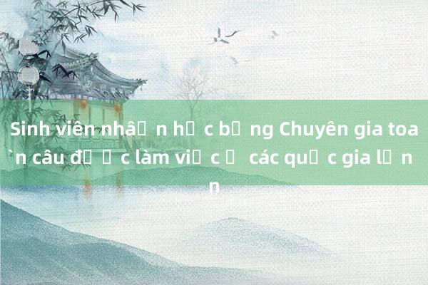 Sinh viên nhận học bổng Chuyên gia toàn cầu được làm việc ở các quốc gia lớn