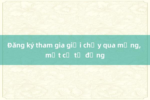 Đăng ký tham gia giải chạy qua mạng， mất cả tỉ đồng