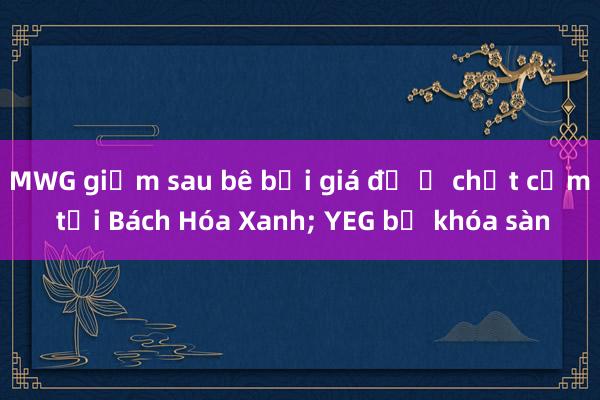 MWG giảm sau bê bối giá đỗ ủ chất cấm tại Bách Hóa Xanh; YEG bị khóa sàn